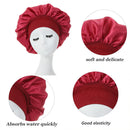 Women Night Hair Cap Double Layer Satin Headwear Adjustable Curly Hair Stylin