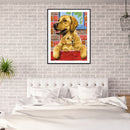 5D Rhinestone Pictures DIY Yellow Dog Full Round Drill Art Diamond Painting Kit