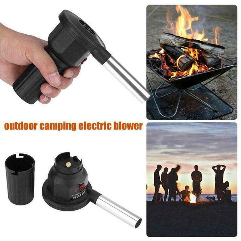 Electric BBQ Fan Air Blower For Camping Picnic Outdoor Portable Grill P1S3