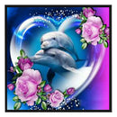 Full Embroidery Dolphin Animal Stamped 11CT Needlework DIY Cross Stitch Gift Kit