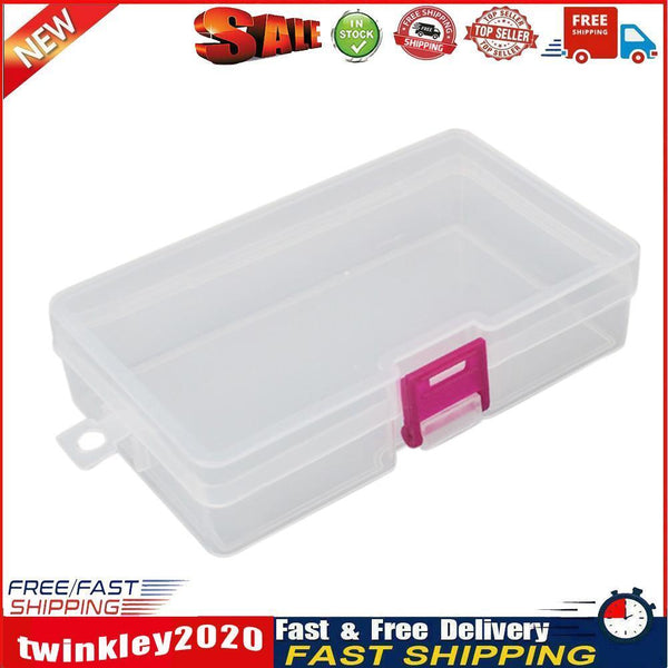 Small Transparent Plastic Storage Box Jewelry Parts Functional Boxes (Red Newly