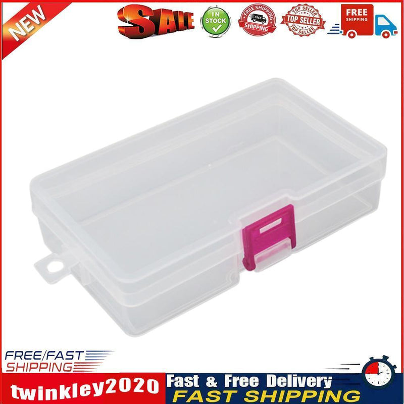 Small Transparent Plastic Storage Box Jewelry Parts Functional Boxes (Red Newly