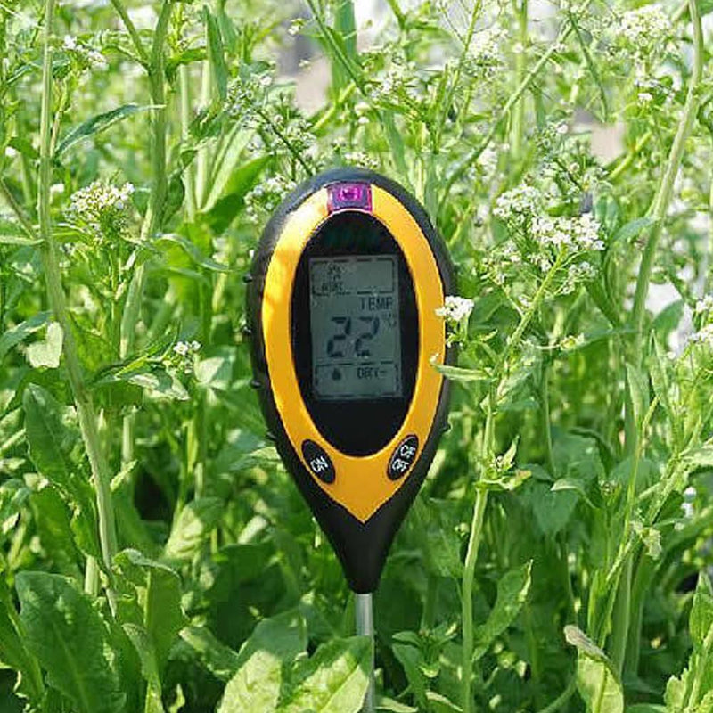 Professional 4 in 1 LCD PH Meter Garden Floor Tester Digital Temperature Display