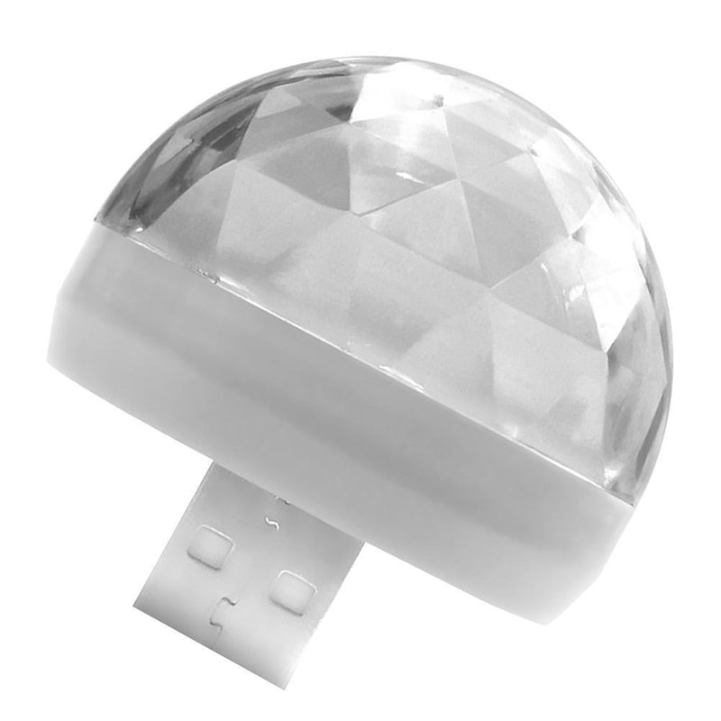 Car LED Atmosphere Lamp USB Mini RGB Decorative Light Auto Styling (White)