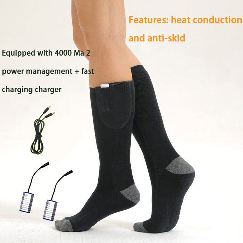 Breathable Electric Heating Socks Winter Anti-Cold Foot Heated Thermal Stockings