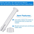 12 Packs Replacement Plastic Pool Joint Pins w/ Rubber Seal for Intex Pool Pa