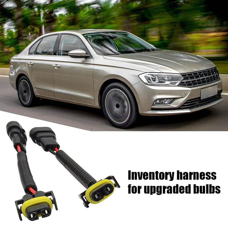 1 Pair 9005 9006 Male to H11 Female Adapter Wiring Harness for Headlights 20cm