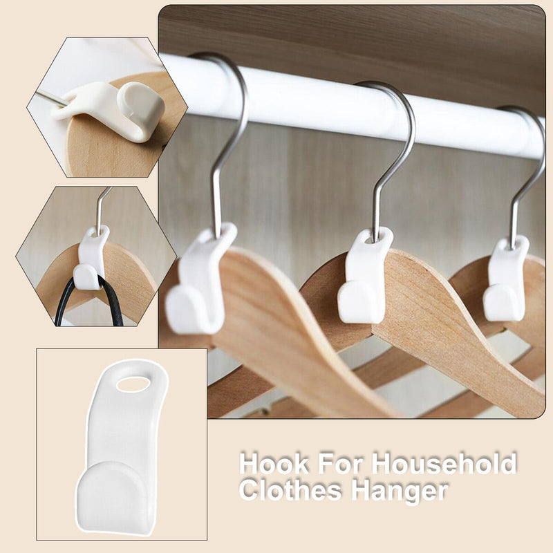 Plastic Clothes Hanger Connector Cascading Hook Space Saving Holder (12pcs)