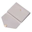 Retro Leather Solid Color Trifold Short Wallet Women Purse (Light Grey)