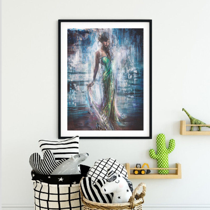 Elegant Girl Canvas Painted Oil Paint By Numbers Wall Art Modern Bedroom Decor