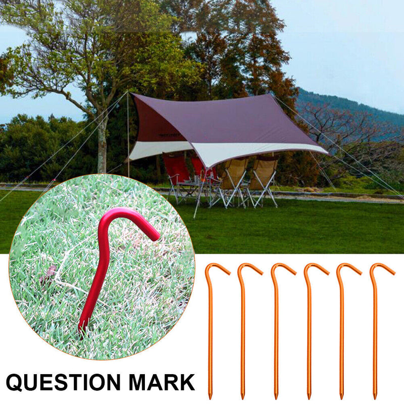 6pcs Tent Nails 18cm Aluminium Alloy Stake Pegs Outdoor Camp Fixing Ground Na