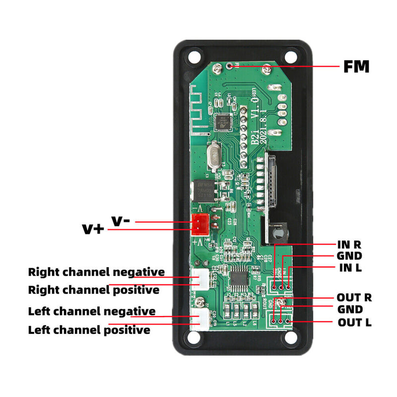 Amplifier MP3 Decoder Bluetooth-compatible Car USB TF AUX FM Radio Audio Mo