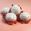 Pastoral Flower-Shape Round Pin Cushion Cloth Needle Storage Holder Sewing