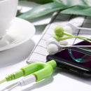 3.5mm Extension Earphone Audio Splitter 1 Male to 2 Female Adapter (Green)