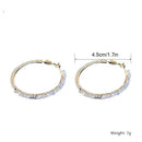 Big Circle Gorgeous Crystal Drop Dangle Stud Round Shape Round Hoop Earrings
