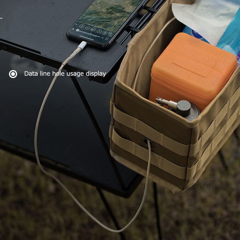 Foldable Table Side Bag with Side Pockets Outdoor Camping Hiking Storage Bags