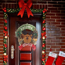 Christmas Wreath Welcome Ornament Elk Reindeer Artificial Berry Pine Branch