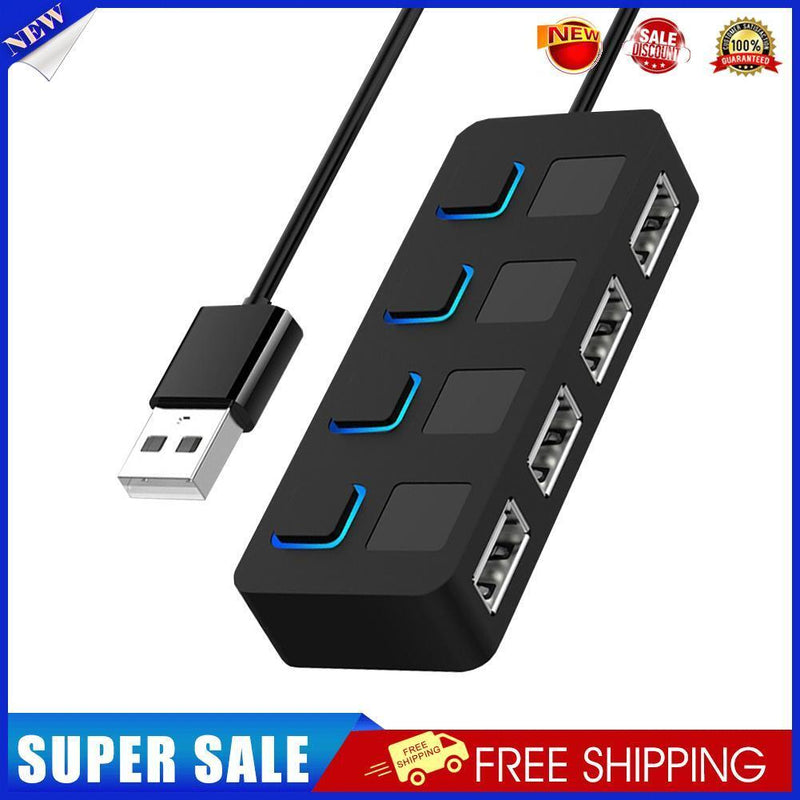 USB 2.0 HUB Multi 4 Ports Splitter Expander USB Power Adapter for Laptop PC