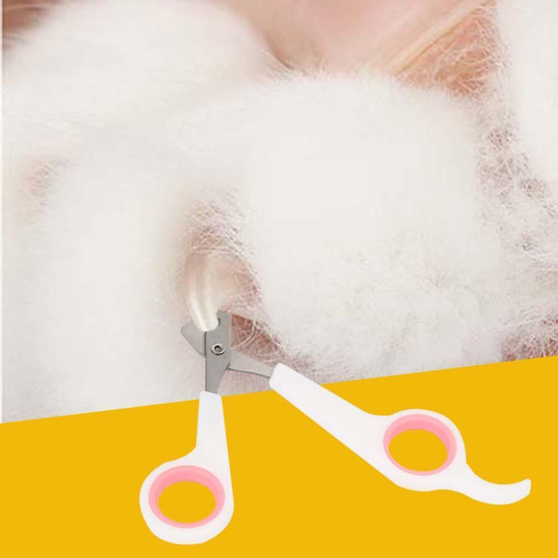 Pet Nail Toe Clipper Scissors Stainless Steel Dog Claw Cutter (White Pink) Newly