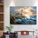 5D DIY Full Drill Diamond Painting Beach Lighthouse Rhinestone Canvas Pictures