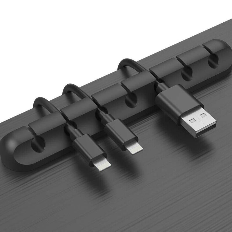 Silicone USB Cable Winder Tidy Management Clips Holder for Mouse Headphone