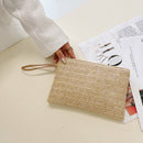Fashion Women Bohemian Woven Clutch Wristlet Bag Summer Beach Handbags Purse