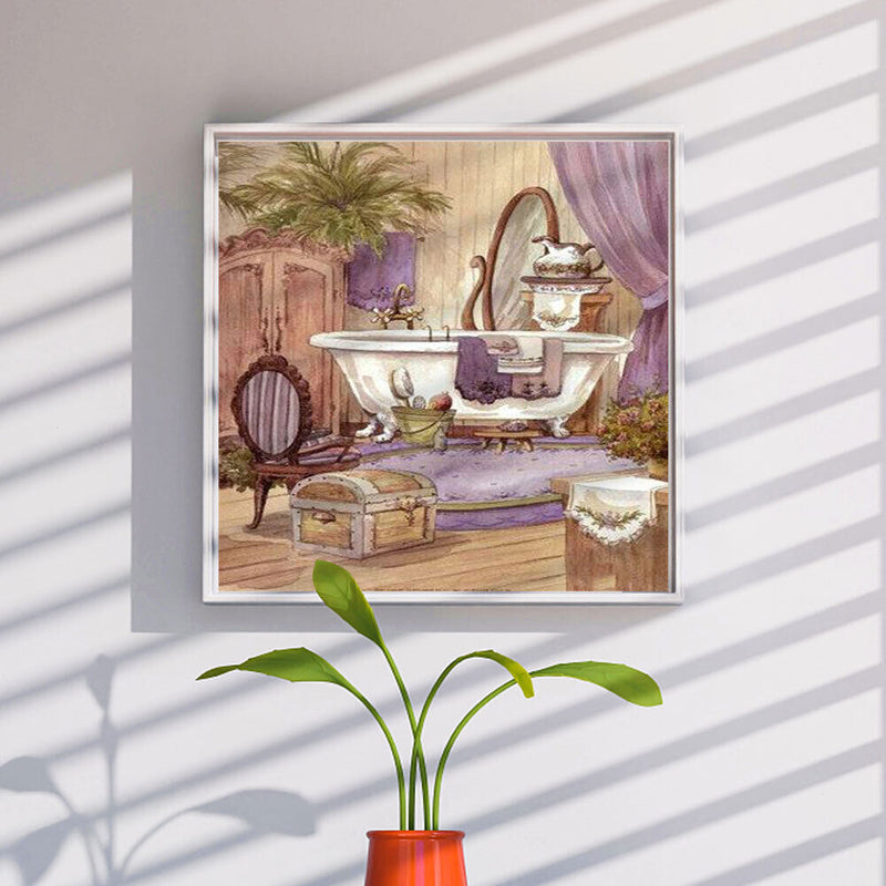 5D DIY Diamond Painting Kits Full Square Drill Indoor Bathtub Wall Picture Decor