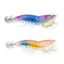 Luminous Wood Shrimp Bait Squid Hook Jig Sea Cuttlefish Lures (Purple Blue)