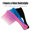 Large Wide Tooth Comb Handle Detangling Reduce Hair Loss Brush Tool (Pink) Newly