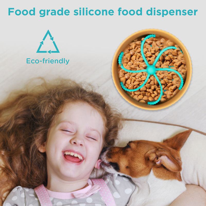 Slow Feed Dog Bowl Insert Puzzle Maze Feeder for Fast Eater Suction (Green)