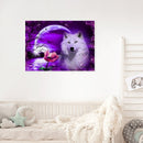 DIY Paint By Number Kit White Wolf Moonlight No Frame for Home Decoration