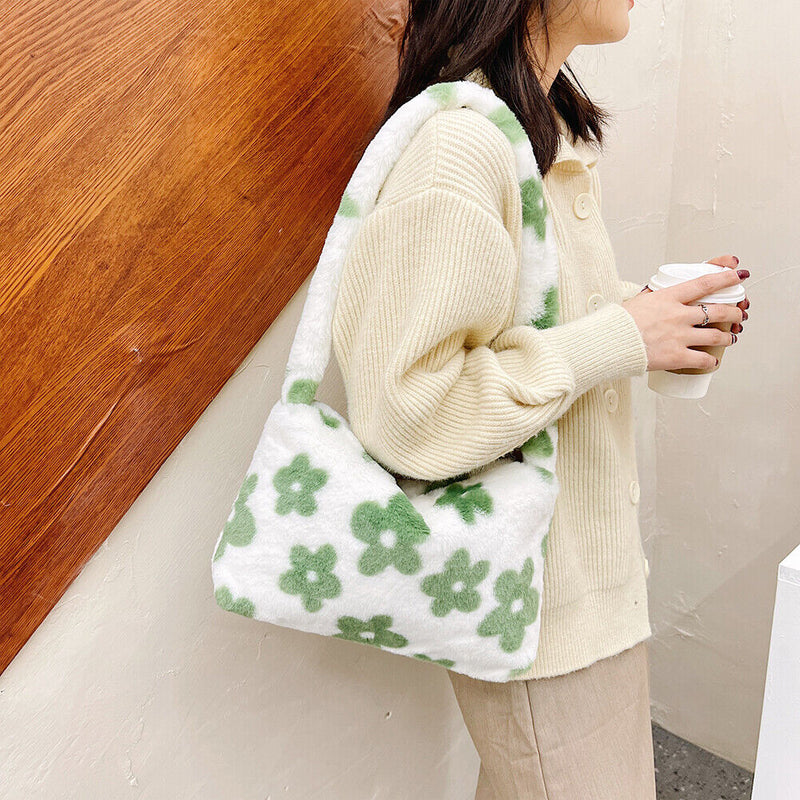 Women Soft Warm Plush Handbags Autumn Winter Fluffy All-Match Phone Evening Bags