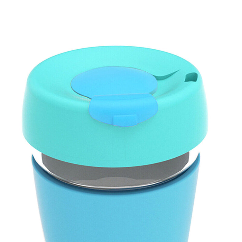 #A Portable Water Glass Cups Mug with Hand Heat Resistant Mug Lid  Cup with lid