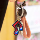 4x DIY Full Drill Diamond Key Chain Music Note Pendant Embroidery Keyrings Craft