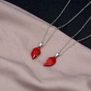 Punk Wishing Stone Pendant Lovers Couples Necklace Link Chain Jewelry (D)
