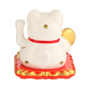 Chinese Lucky Cat Wealth Waving Shaking Hand Fortune Welcome Craft (White)