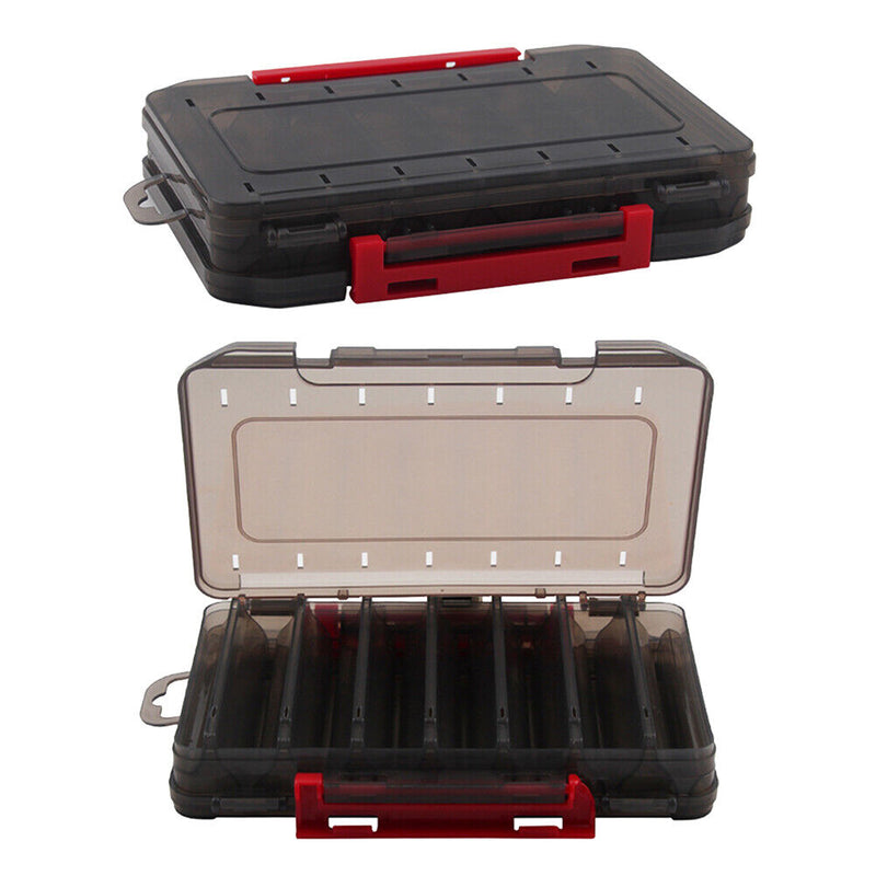 Double-Sided Lures Storage Box Fishing Tackle Hook Organizer Case (Red) Newly