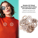 Wooden DIY Mixed Wheel Gear 36pcs 20-36mm Blank Hollow Home Embellishment Crafts