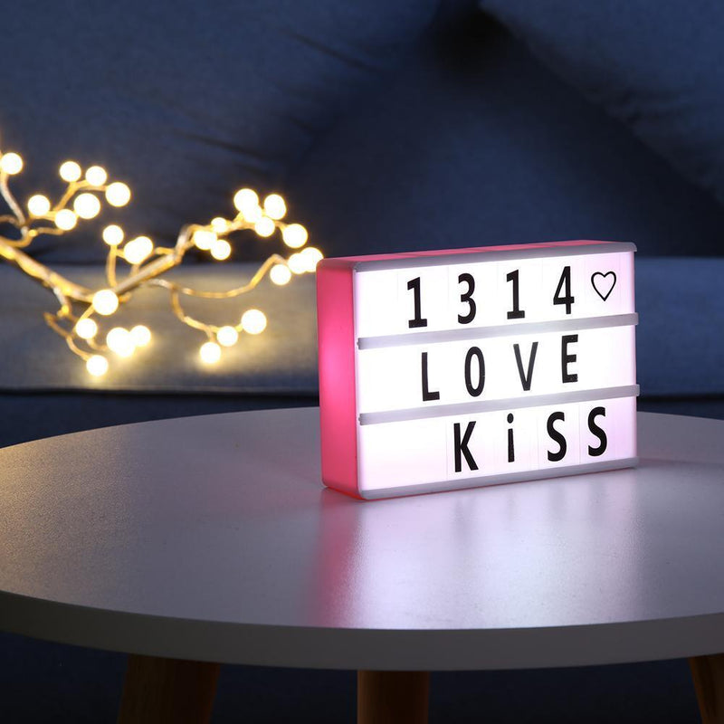 DIY Letter A6 Combination Cinema LED Light Box Battery Powered Lamp (Pink)