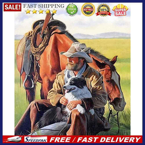 Shepherd Horse Canvas Paint By Numbers Oil Hand Painted Drawing Kit Home De
