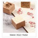 DIY Albums Forest Plants Wooden Rubber Stamp Flower Girl Printed Scrapbooking