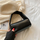 Fashion Simple Women PU Leather Clutch Bag Solid Color Ladies Cylinder Handbags