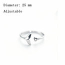 Inlaid Diamond Ring Crystal Opening Ring Fishtail Fish Wave Mermaid Tears Ring