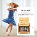 Retro Carved Wooden Manual Music Box Hand Cranked Birthday Gift Ornaments Newly