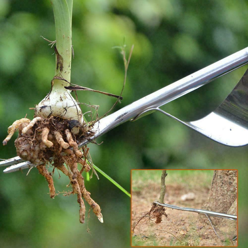 Heavy Duty Hand Weeder Weeding Weed Remover Puller Forks Metal Tool Garden E3H7