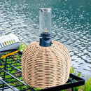 Rattan Outdoor Gas Cylinder Cover Camping Cook Gas Tank Protector (Beige)