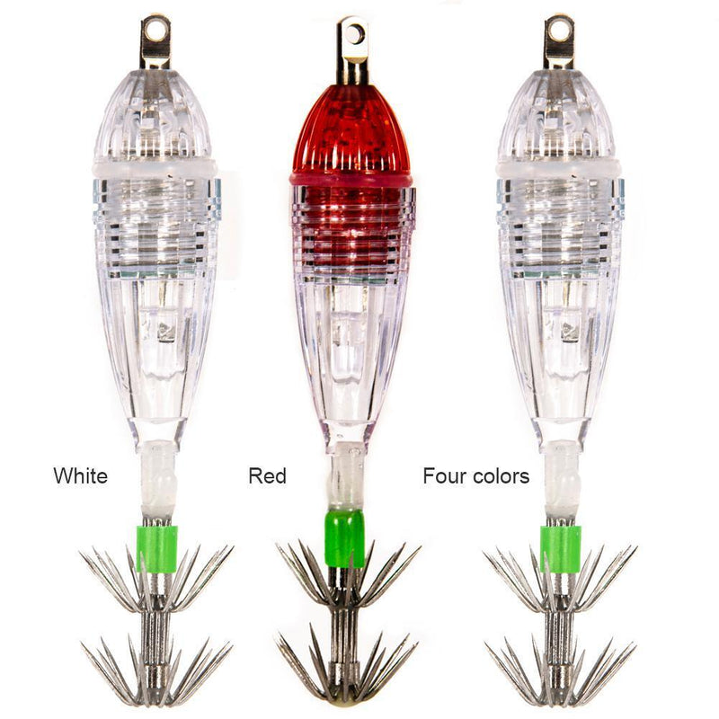 2pc Button Battery Operated LED Light Fishing Lure Squid Hook Light 4-Color