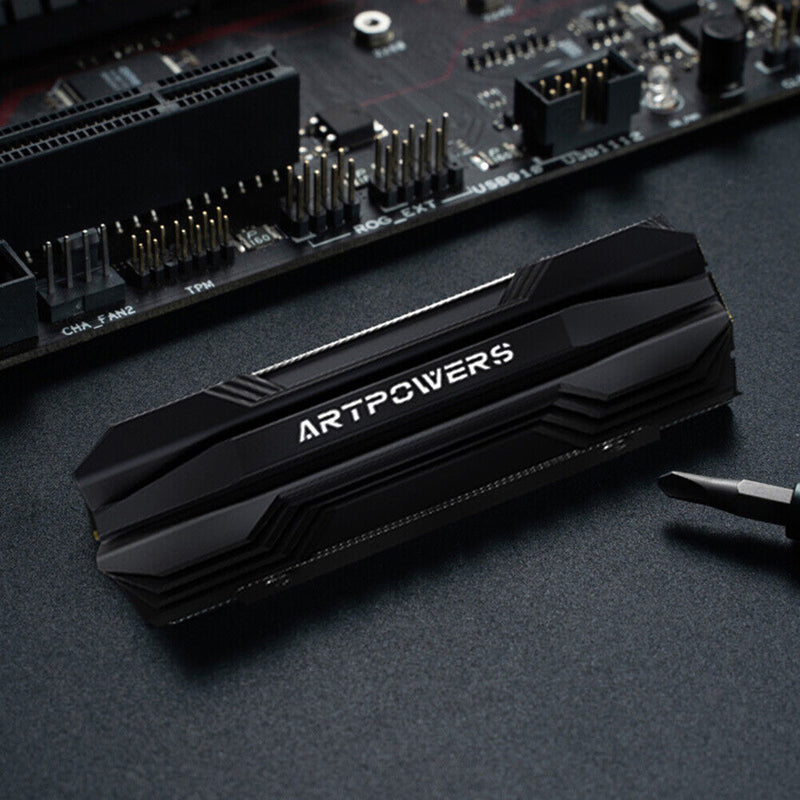 SSD Heatsink Cooler Aluminum M.2 2280 NVME Solid State Disk Radiator (Gray)