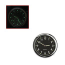 1X Black Luminous Pocket Mini Quartz Analog Watch Stick-On Clock Car Accessories