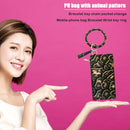 PU Leather Phone Wallet Wristlet Bangle Tassel O Keychain Leopard Women Clutches